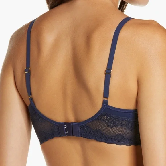 Natori Bliss Perfection Underwire Contour Bra | MIDNIGHT NAVY | Size 32C - Picture 2 of 5